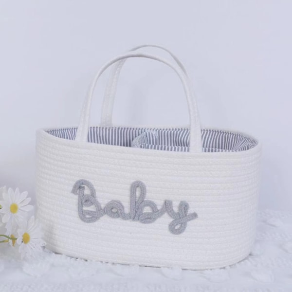 Multifunktionell Skötväska för Resor Bärbar för Mamma Bomulls Skötkorg med Dragsko Unisex Stil kaqi