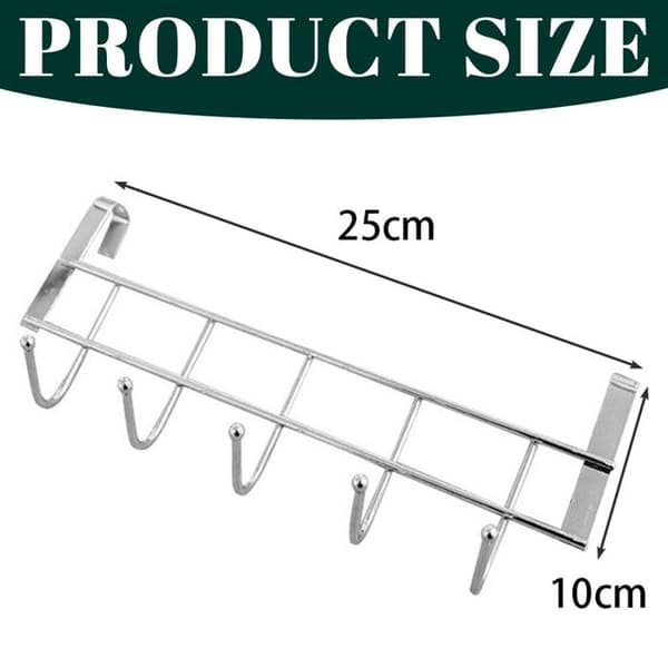 Sett med 2 dørkroker, rustfritt stål, solid, ergonomisk, for bad og soverom.