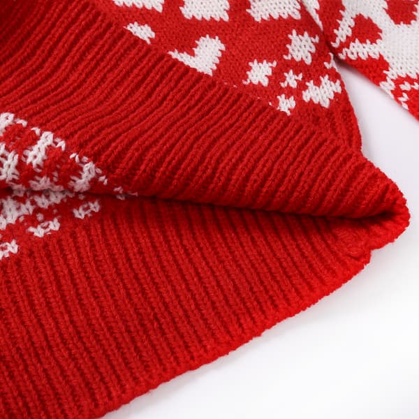Dame Høst Vinter Julgenser Dame Strikket Genser hvit liten red double extra large