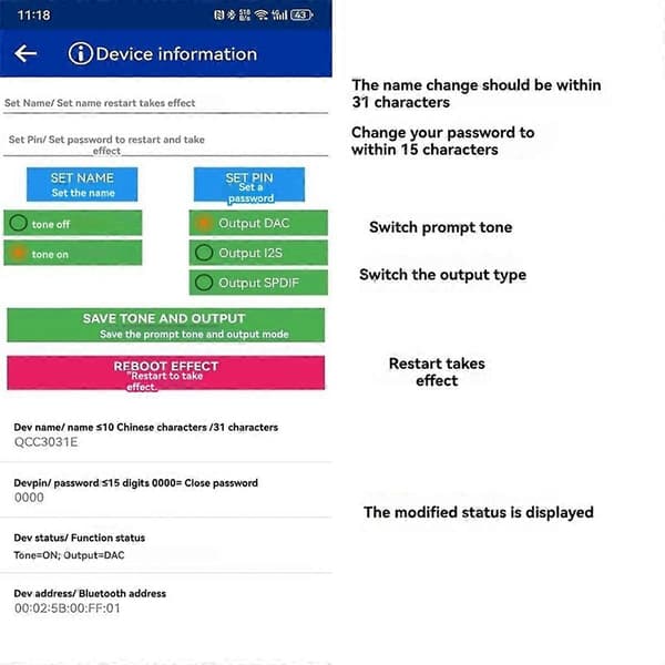 QCC3034 Bluetooth 5.1 I2S-modul Without call