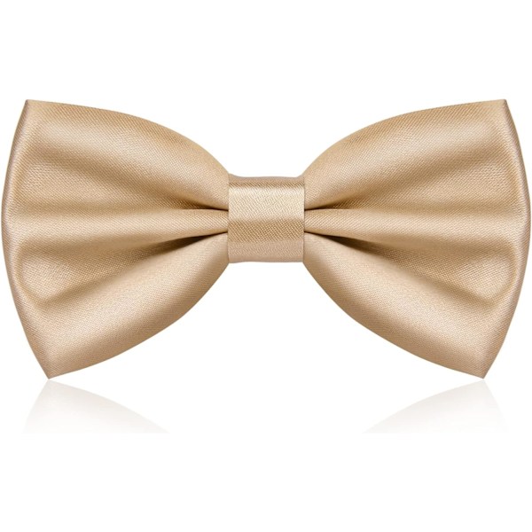 Sløyfe for menn, Klassisk ensfarget sløyfe for menn, Satin Tux sløyfe, Justerbar formell sløyfe for fest, bryllup Champagne