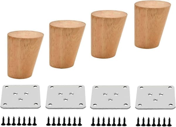 Møbelben, Eik, Gummitre 6cm