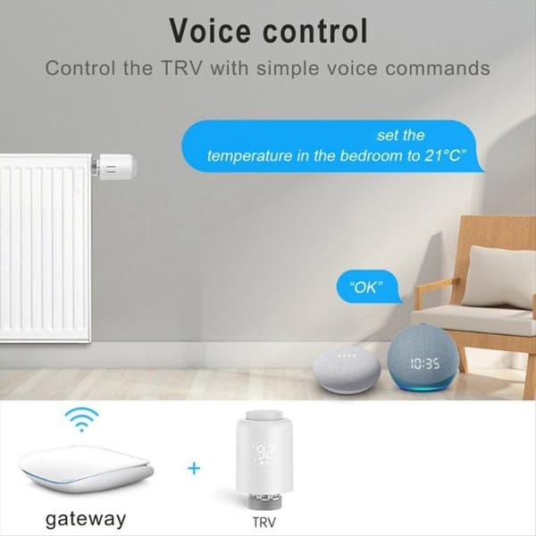 Tuya ZigBee trådløs temperaturreguleringsventil, radiatoraktuator, TRV temperaturreguleringsventil