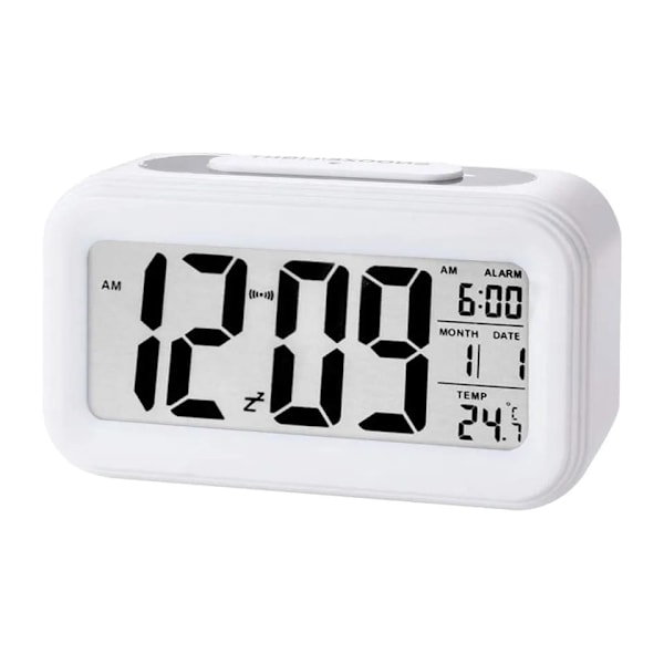 digital väckarklocka, smart nattlampa, LCD-klockor, svart, blå, vit, rosa, 24h frakt, ny White