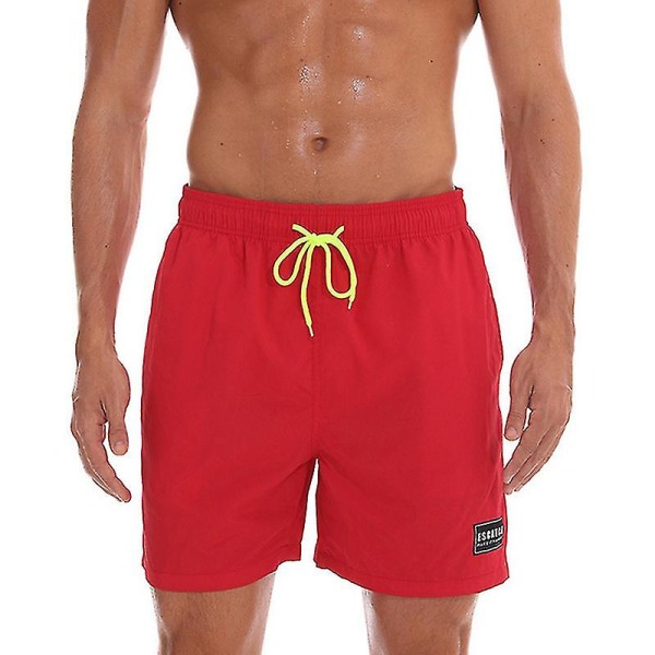 Herr Summer Swimming Board Shorts Badshorts Trunks Strandkläder Red 2XL