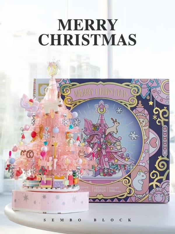 Rosa krystal juletræ julelegetøj