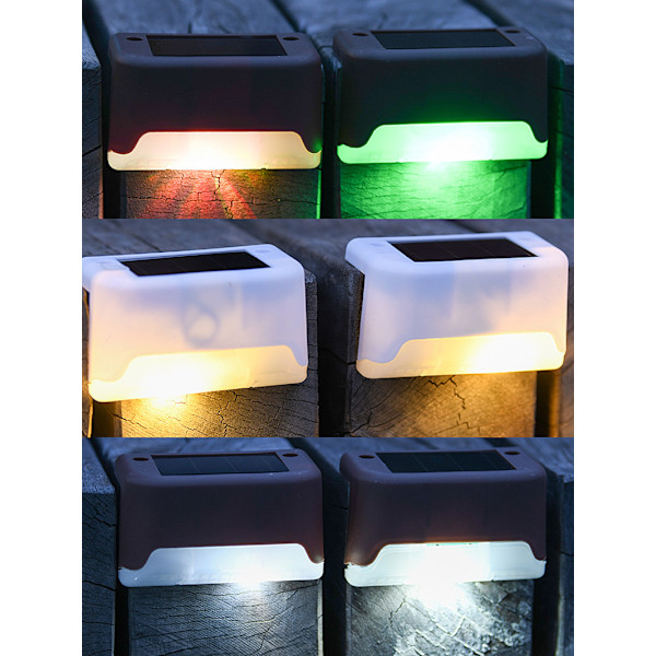 32-pack Solarlampor för utomhusbruk, Vattentäta LED-solarlampor för trappor, staket, trädgård, uteplats och gångväg, Svart hölje Black warm white light 32pcs