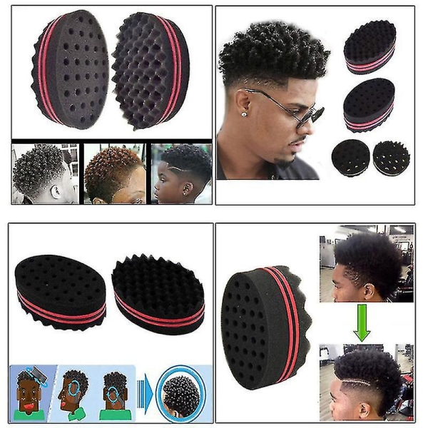 Hårsvampborste kam, Twist Sponge Brush Twist Wave Barber Tool Lätt att använda