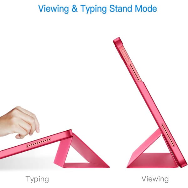 Case for iPad (A16) 11th/10th Generation (2025/2022), Slim Stand Hard Back Cover Auto Wake/Sleep Function Rosa