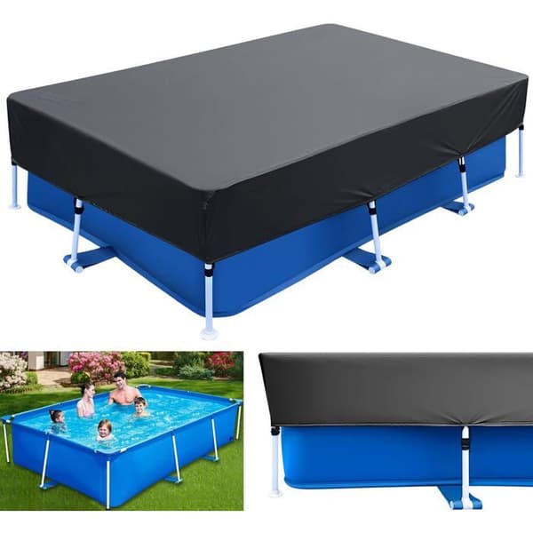 Poolskydd för rektangulära pooler 220 x 150 cm. Sommar- och vintersolskydd för rektangulära ramppooler.