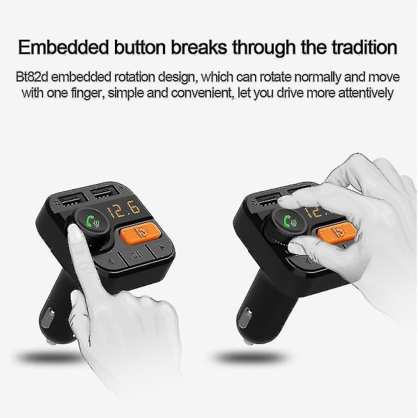 Bluetooth 5.0 bilsats med LED digital skärm Trådlös Fm-sändare för bil Stöd för dubbla USB utgångar U-disk/sd ljudadapter Mottagare Röstmeddelande