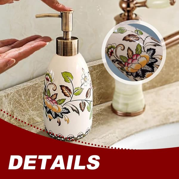 Såpedispenser med pumpe, retro blomsterdesign 1PC