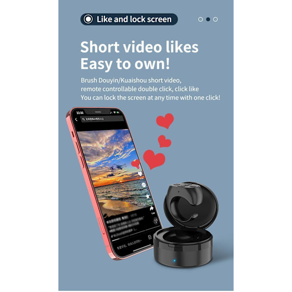 TikTok Scrolling Ring Remote Control, Wireless Bluetooth Scrolling Ring, Camera Shutter Remote Control for Phone iOS, Android