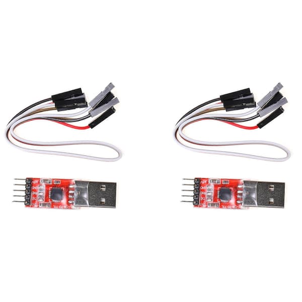 2X CP2102-moduuli USB-TTL-sarja-UART STC-latauskaapeli Super Brush Line -päivitys A-tyypin USB Micro-USB 5-nastainen Red