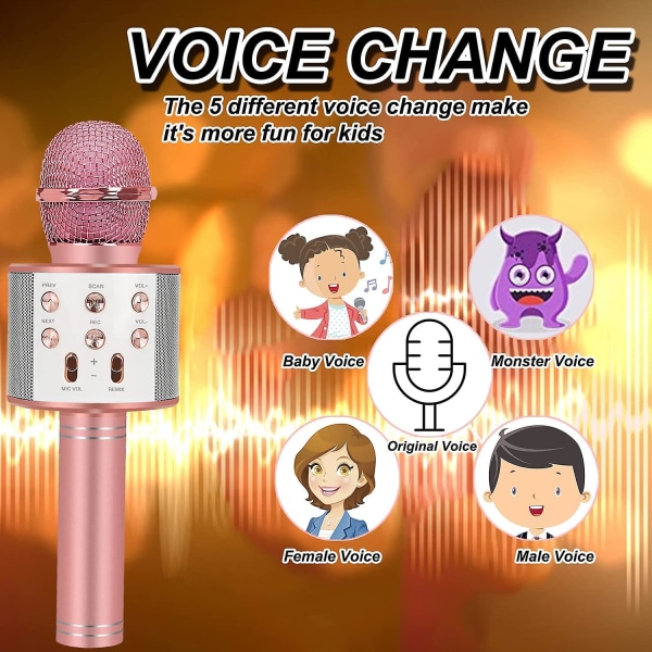 Karaoke Trådlös Mikrofon Bluetooth Handhållen Mikrofon för Barn