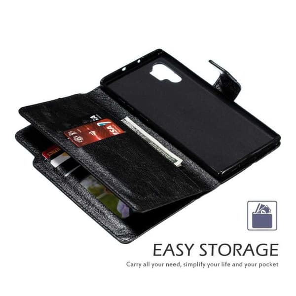 Samsung Note 10 Plus Practical Wallet Case with 12-Slot Array V4 Svart black