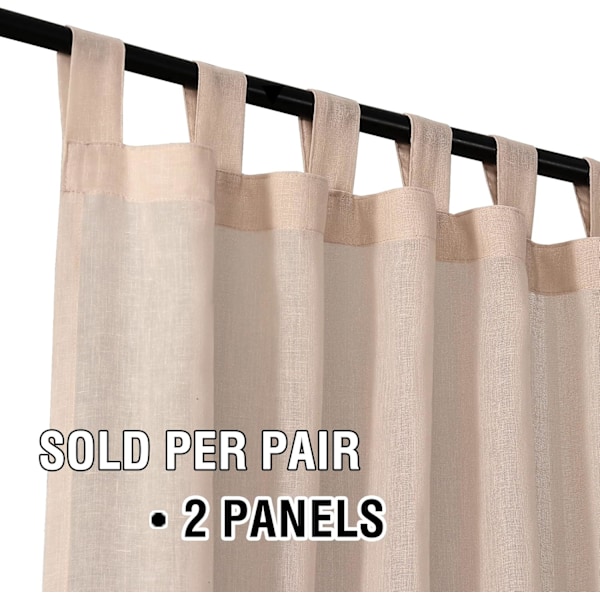 Linnegardiner för Vardagsrum, 2 Stycken, Skira Gardiner, Moderna Öljettgardiner, Dekorativa för Fönster, Heminredning och D Marrón 132X183CM