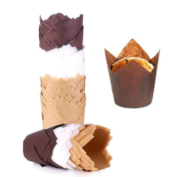 600 Styk Tulip Cupcakeforme Opgraderede Bagepapir Muffinforme til Bagning af Cupcakes