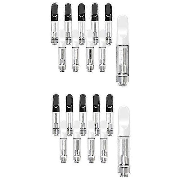 20 STK Tomme Opbevaringspatroner til 1,0ML Glas Keramik Let At Fyld, Sort og Hvid. As Shown