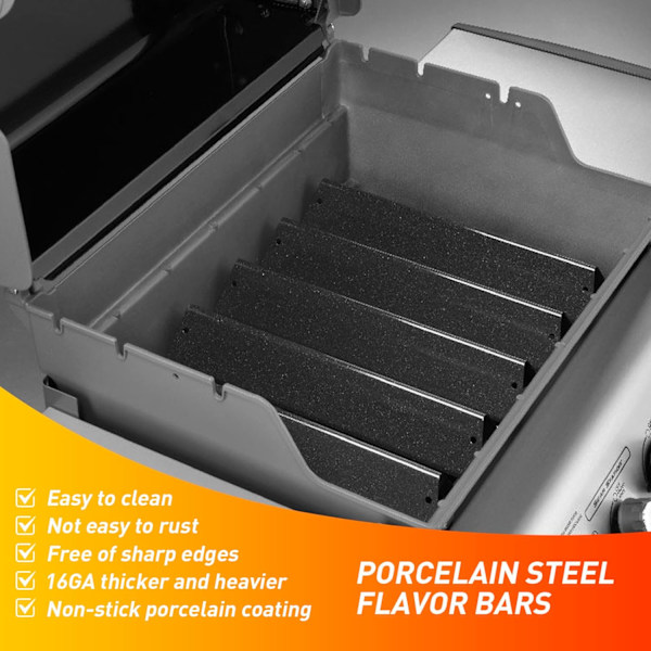 15,3 tommer Flavorizer Bars erstatning for Weber 7635 Spirit I & II 200-serien E210 S210-grill, gasgrill Spirit E220 S220-grilldele (frontmonteret 7636-5PCX