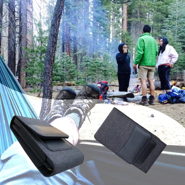 Nylon midjeveske med belteklips - perfekt for iPhone og Samsung!