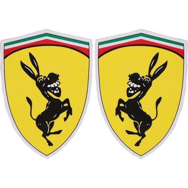 1 par Funny Donkey Snake Dog Patent 4,5*5cm Reflexive Car Sticker Cover kompatibelt för Ferrari
