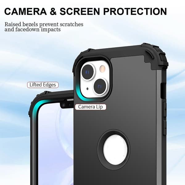Silikon Hybrid PC- phone case för iPhone 15 Black