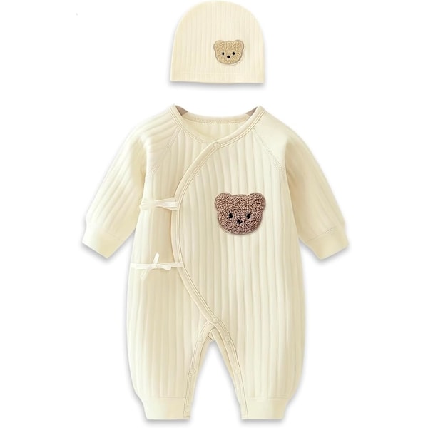 Bodysuit för pojkar och flickor nya vinter bomull babykläder 0-6m 2Pcs B newborn