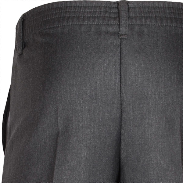 Barn Pojkar Byxor Enfärgade Skoluniform Uppdragna Regular Fit Elastiska Byxor Grey 15-16 Years