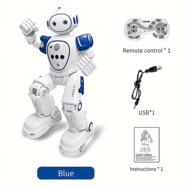 Intelligent Programmerbar Fjärrkontroll Robot Modell Gest Sensing Dansande Barnleksak Robot blue