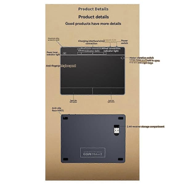 Kablet og trådløs touchpad til pc-computer og bærbar computer