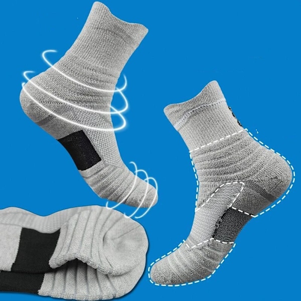 3 paria/erä miesten sukkia kompressiosukat hengittävät koripallo urheilu pyöräilysukat kosteutta siirtävät erittäin joustavat putkisukat 3pairs Mixed Colors Single code