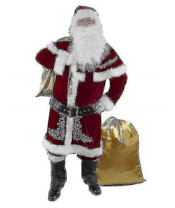 8 st Herr Tomtedräkt Set Jul Deluxe Sammet - JA M