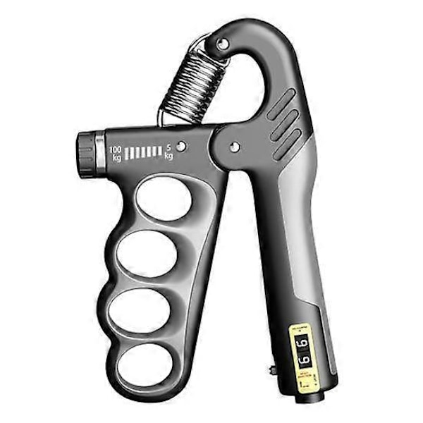 Grip Strength Trainer 5-100KG Justerbar Mekanisk Räknare Män Kvinnor Underarms Tränare Handgrepp Styrka Utvecklare Fitnessutrustning grey