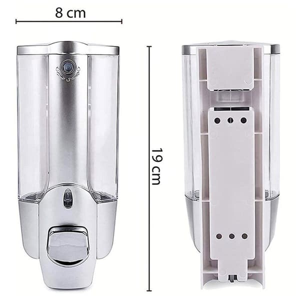 6X såpedispenser, veggmontert hånddispenser, 350 ml manuell håndgeldispenser, dusjgeldispenser