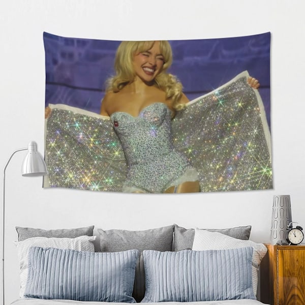 WUGXCOLL Sabrina Carpenter Collage Seinävaate Seinäkoriste Opiskelija-asunnon Seinätaide Lippu Juhlakoriste Banneri Tausta Kodin Sisustus Makuuhuoneeseen Ja Ol Color3 60x40in