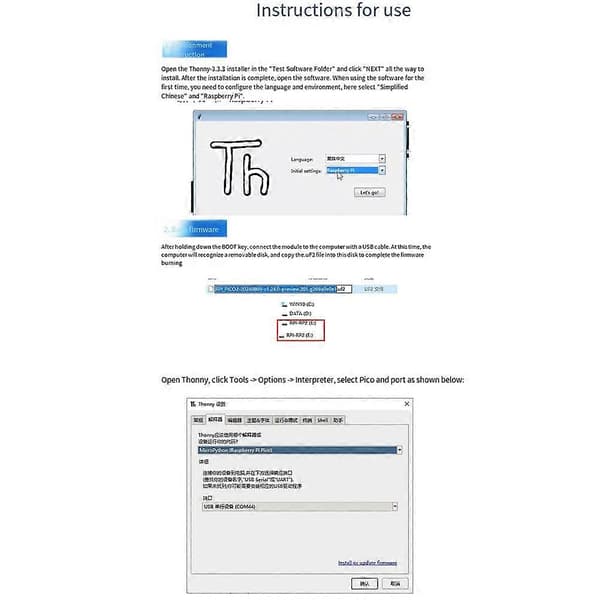 For Pico2-RP2350 udviklingskort er baseret på RP2350A, til Micro-Python, til