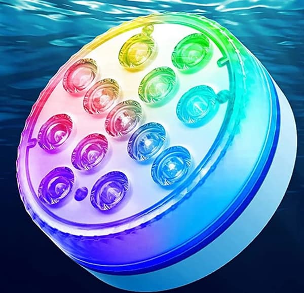 2x 7cm Pool Lighting with Suction Cup Underwater Light Waterproof Diving Lamp with Remote Control-XF15-