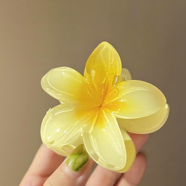 Mode Äggblomma Hårklämmor för Kvinnor Böhmisk Stil Blomma Stor Hårklo Hårnål Strandsemester Flickor Håraccessoarer yellow