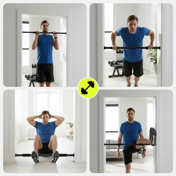 HyperMotion Adjustable Pull-Up Bar 80-130 cm, 150 kg, Black