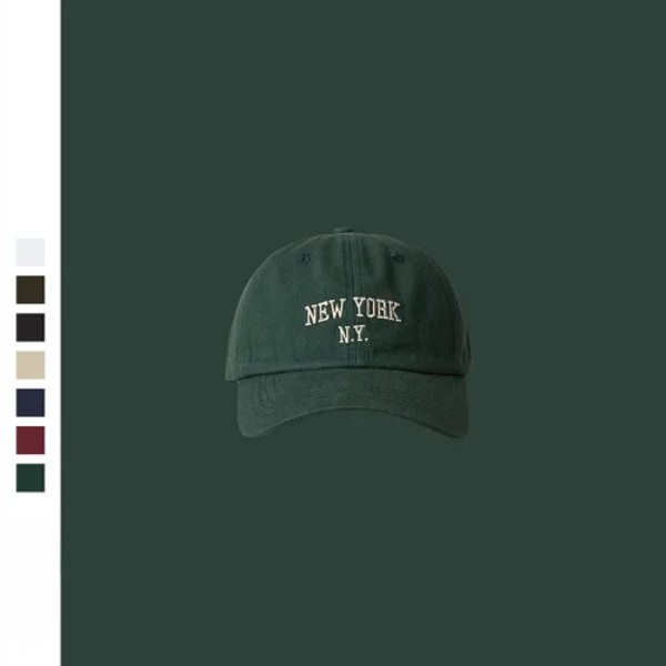 Basebollkepsar för män och kvinnor, justerbara, avslappnade, broderade amerikanska bomullssolhattar, unisex, enfärgade hattar Green- NY