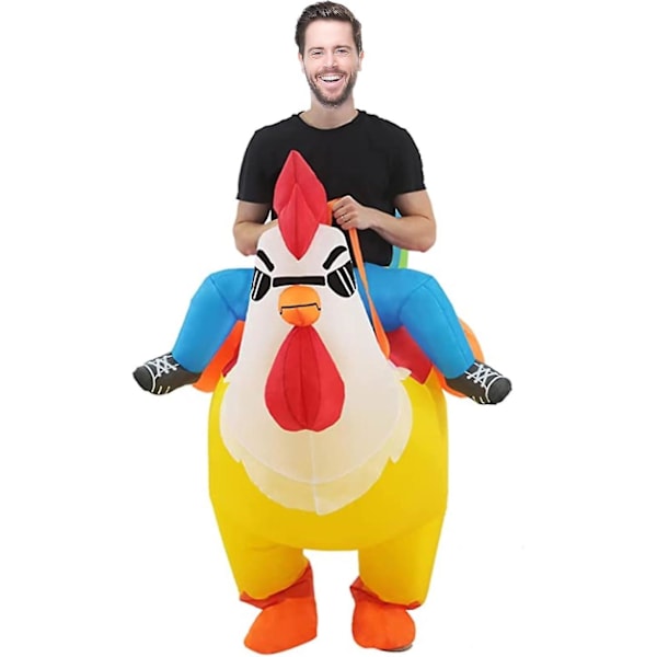 Oppustelig Hane Kostume til Voksne - Oppustelig Kylling Kostume til Halloween, Påskegave