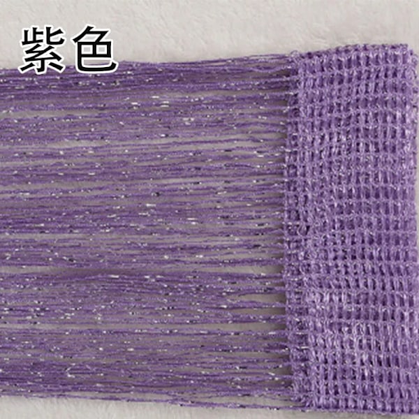 1x2m Trådgardin Glänsande Tofs Linjegardiner Fönster Dörrdelare Drapering Kompatibel med Hem Vardagsrum Hotell Café Inomhusinredning Kappa 04 Purple W100xH200cm