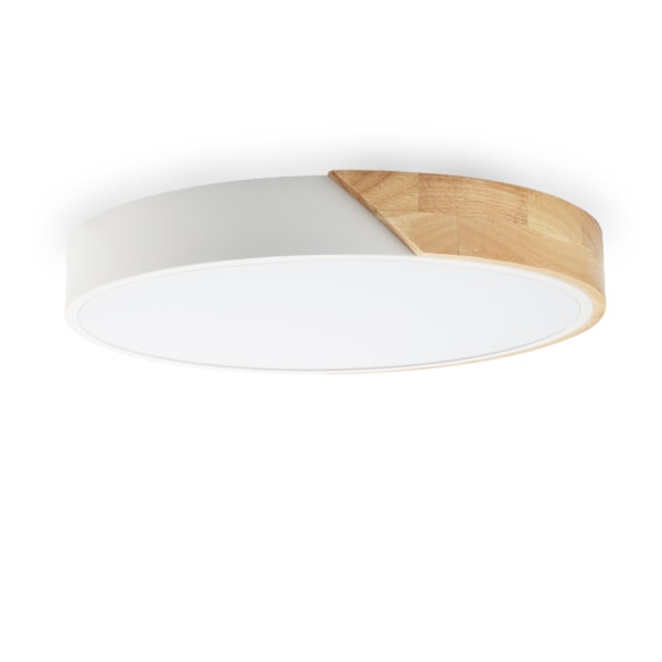 LED-taklampa Cirkulär Ø 40cm, 30W, 3000LM, Metall och Naturträ, Valbar Ljusfärg (3000K-4000K-6000K) Negro