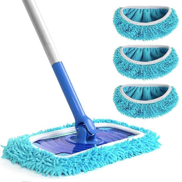 Kompatibel med moppeklut Vaskbar og gjenbrukbar moppeklut Flat mopp erstatningsklutdeksel B Royal Blue
