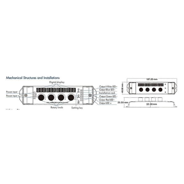 12-24VDC 4 knap nøgle RGB/RGBW LED lysdæmper RF-controller