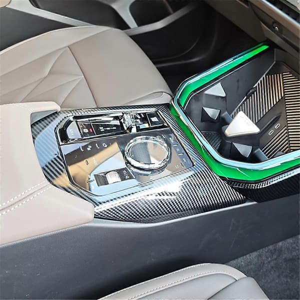 Til BMW X3 G45 2025 Karbonfiber Bil Midtkonsoll Girskiftpanel Deksel Trim Dekorasjon Tilbehør Carbon Fiber Pattern