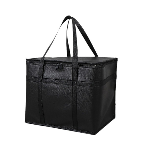 1 Hushålls Non-Woven Termisk Isolering Bärbar Picknickväska, Stor Kapacitet Matleverans, Utomhus, Picknick Termisk Väska, Svart black