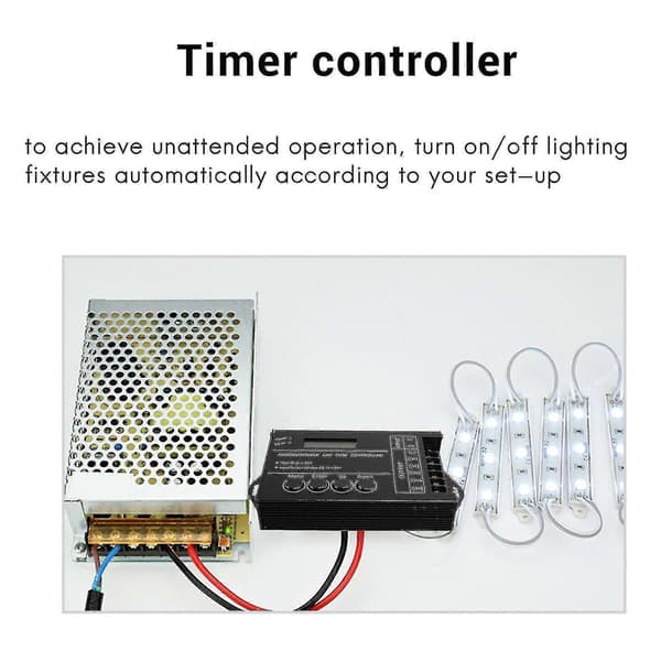 TC420 Tids Programmerbar RGB LED Controller DC12V-24V 5 Kanal LED Timing Lysdæmper