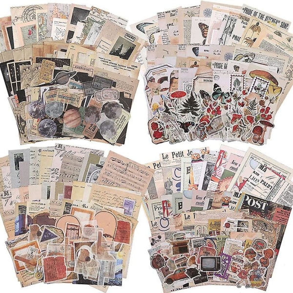 200 Stks/ set Vintage Journaling Scrapbooking Paper Esthetische Scrapbook Washi Stickers Papier Voor Tijdschrift Levert DIy Art Craft Set 1